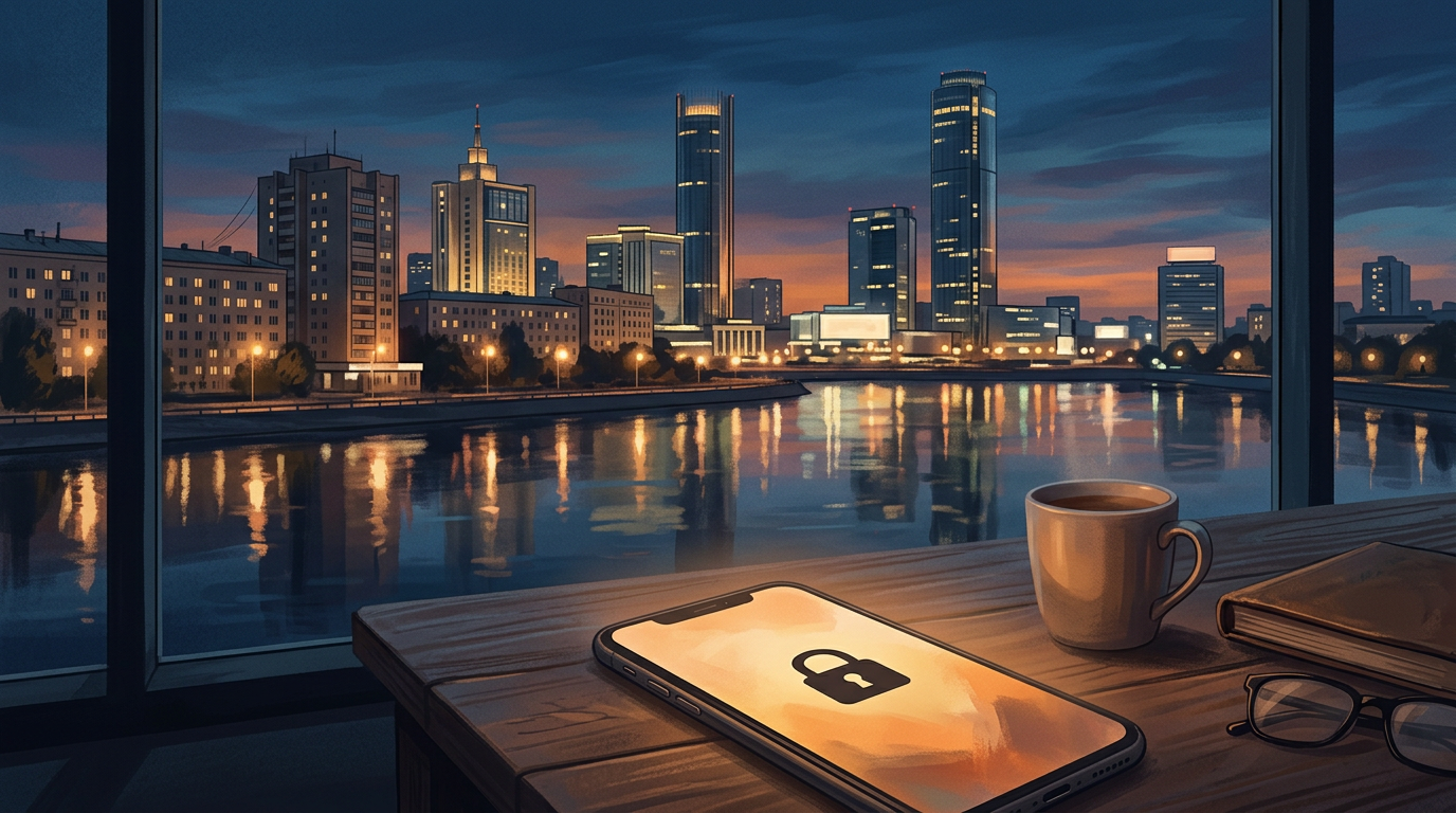 Иллюстрация к материалу о помощи при зависимости от ставок: городской контекст и символический образ выхода из игры без призыва к беттингу