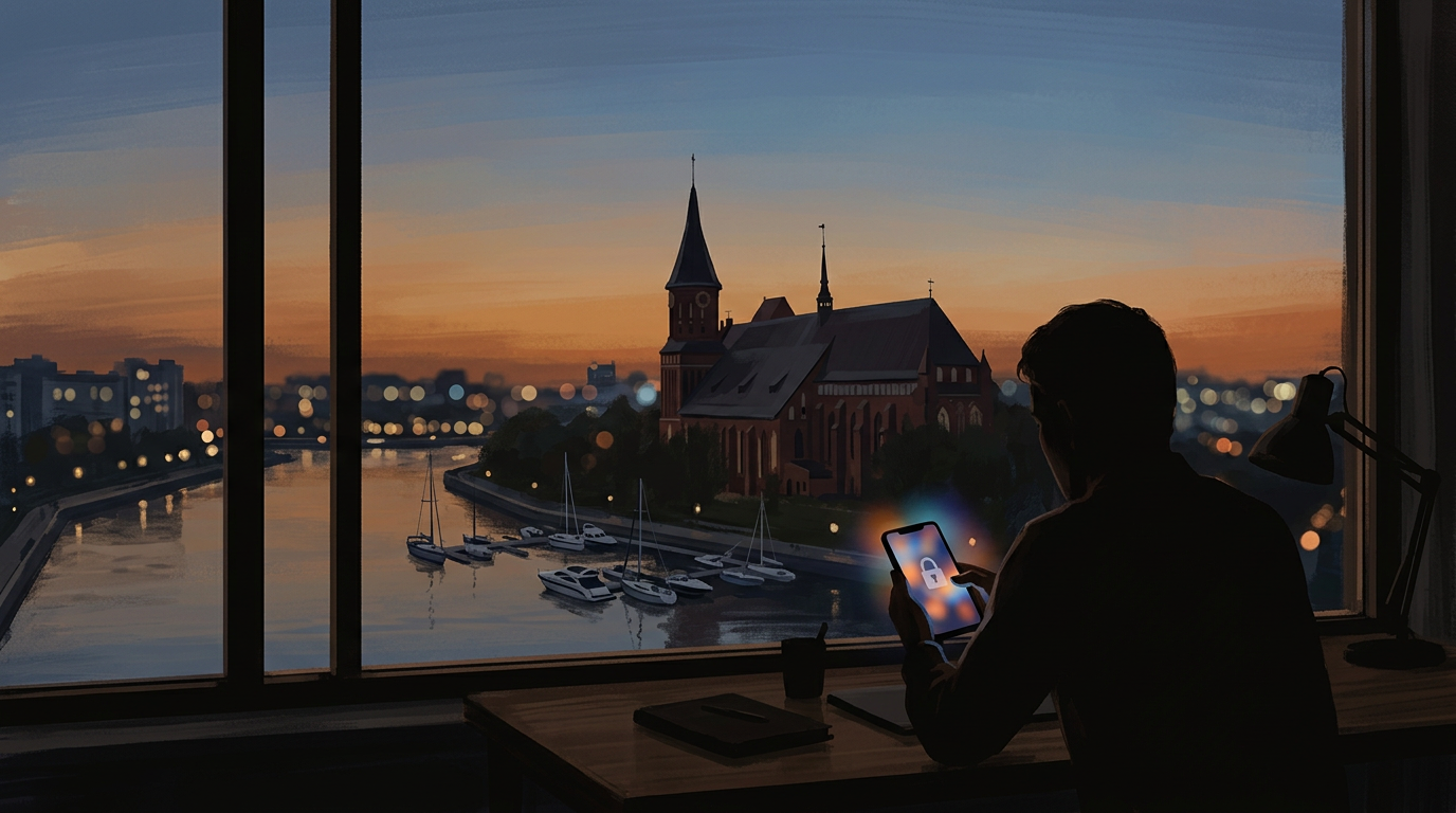 Иллюстрация к материалу о помощи при зависимости от ставок: городской контекст и символический образ выхода из игры без призыва к беттингу