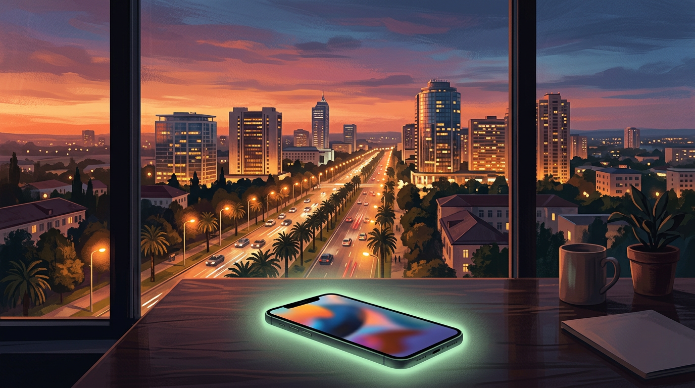 Иллюстрация к материалу о помощи при зависимости от ставок: городской контекст и символический образ выхода из игры без призыва к беттингу