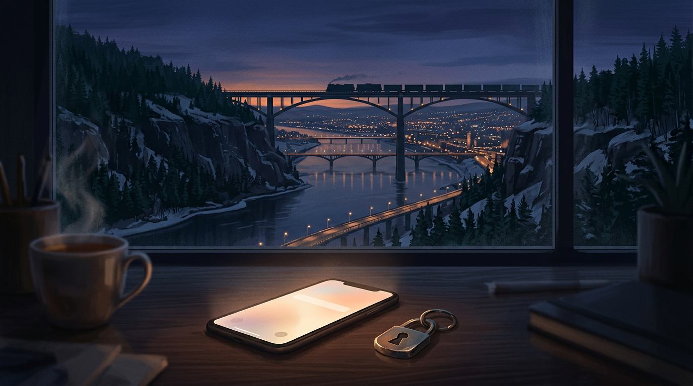 Иллюстрация к материалу о помощи при зависимости от ставок: городской контекст и символический образ выхода из игры без призыва к беттингу