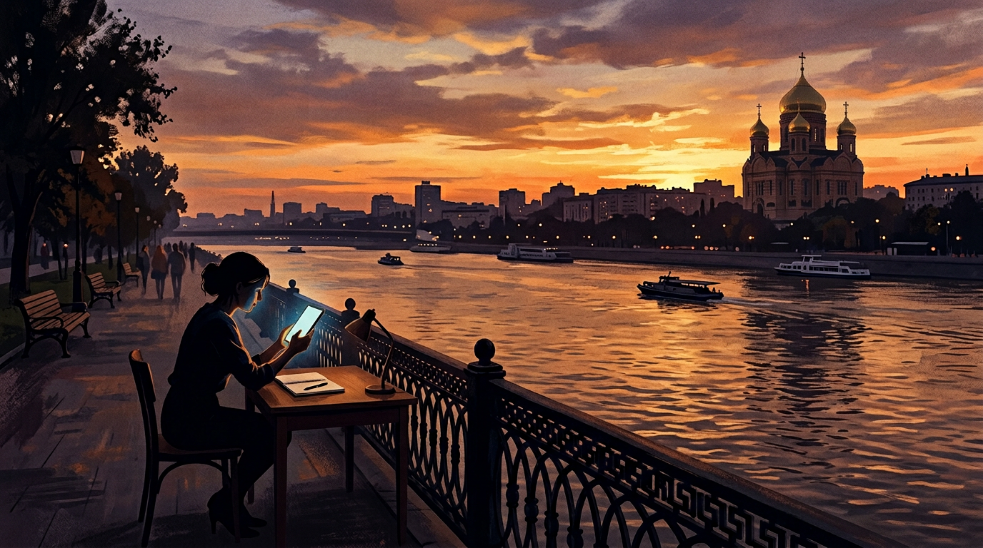 Иллюстрация к материалу о помощи при зависимости от ставок: городской контекст и символический образ выхода из игры без призыва к беттингу