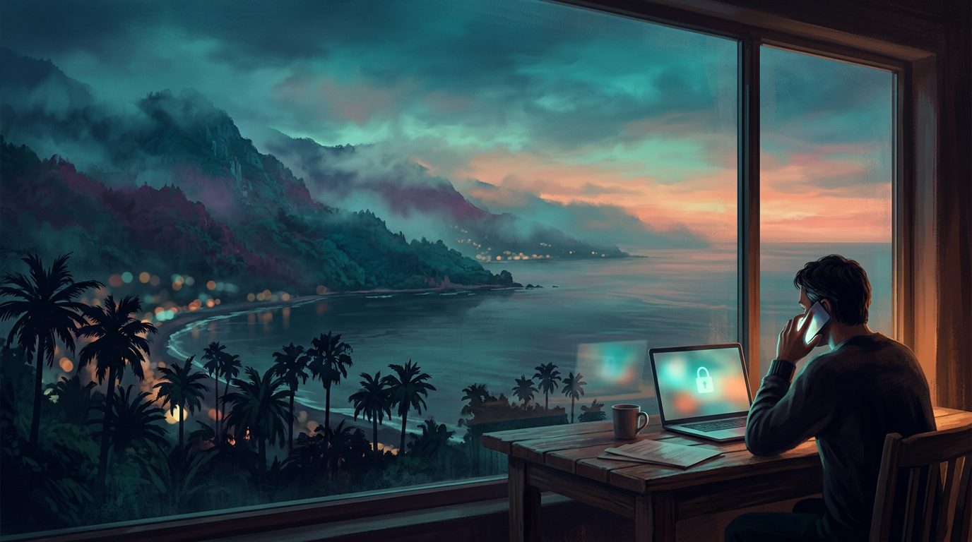 Иллюстрация к материалу о помощи при зависимости от ставок: городской контекст и символический образ выхода из игры без призыва к беттингу